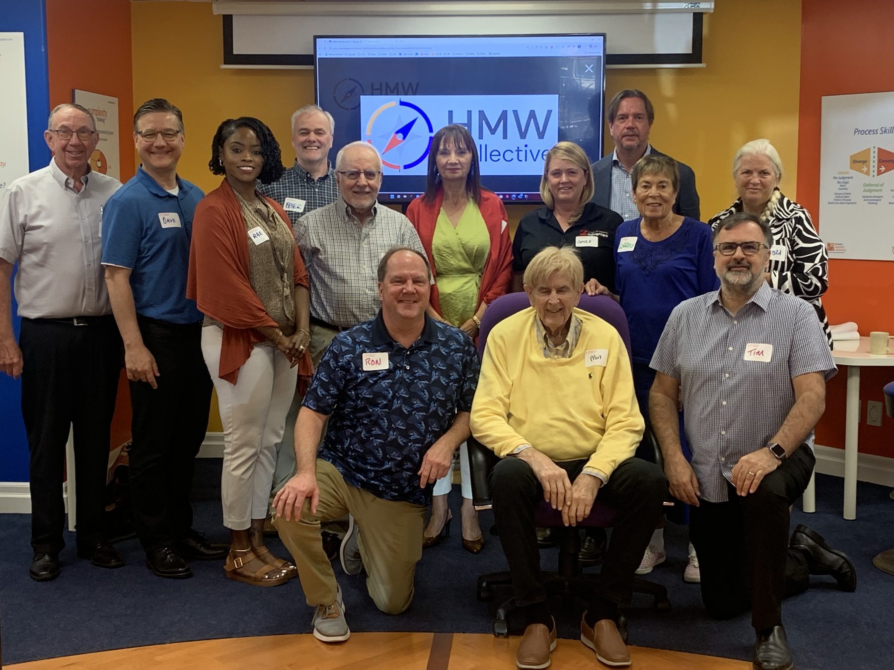 HMW Collective members with Dr. Min Basadur and co-founders Tim Basadur and Ron Brumbarger at the Burlington, Ontario kickoff
